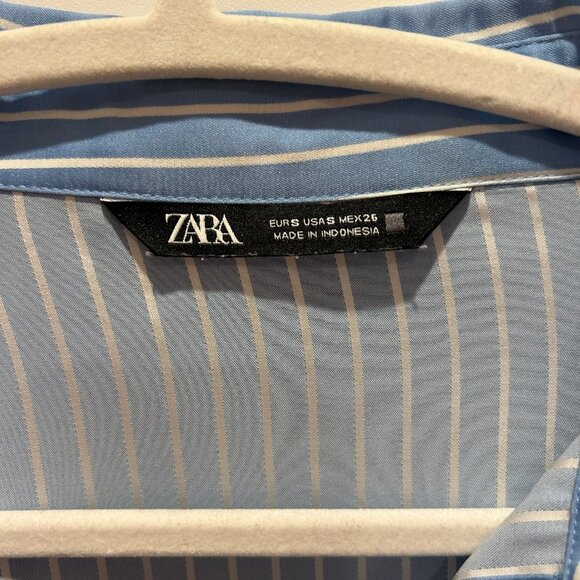ZARA OVERSIZED BUTTON DOWN BLUE STRIPED - Picture 5 of 6